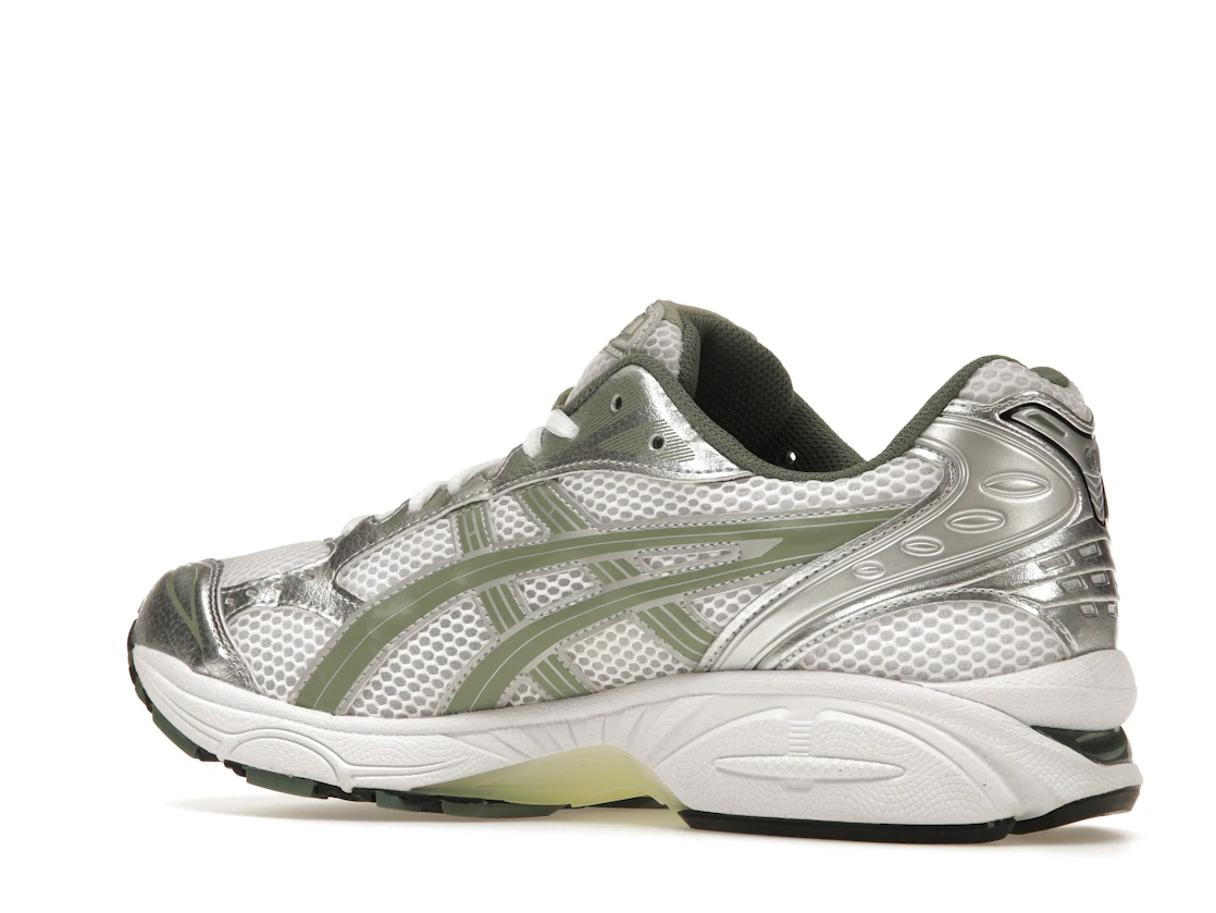 Vue 22 de ASICS Gel-Kayano 14 White Pure Silver Slate Grey Sage