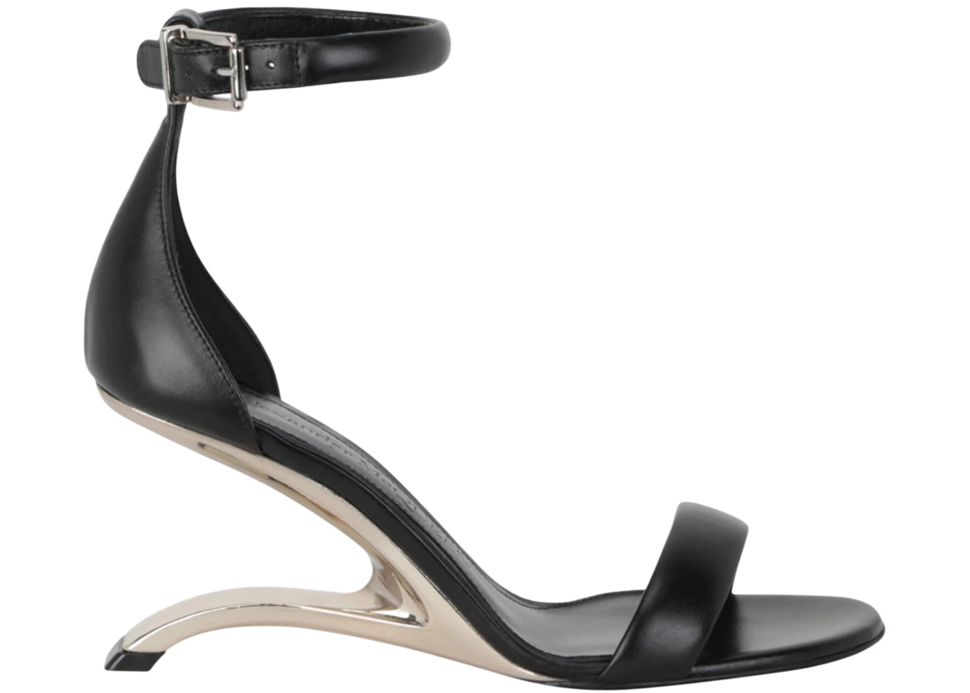Alexander McQueen Arc High Heel Sandals Black Silver 