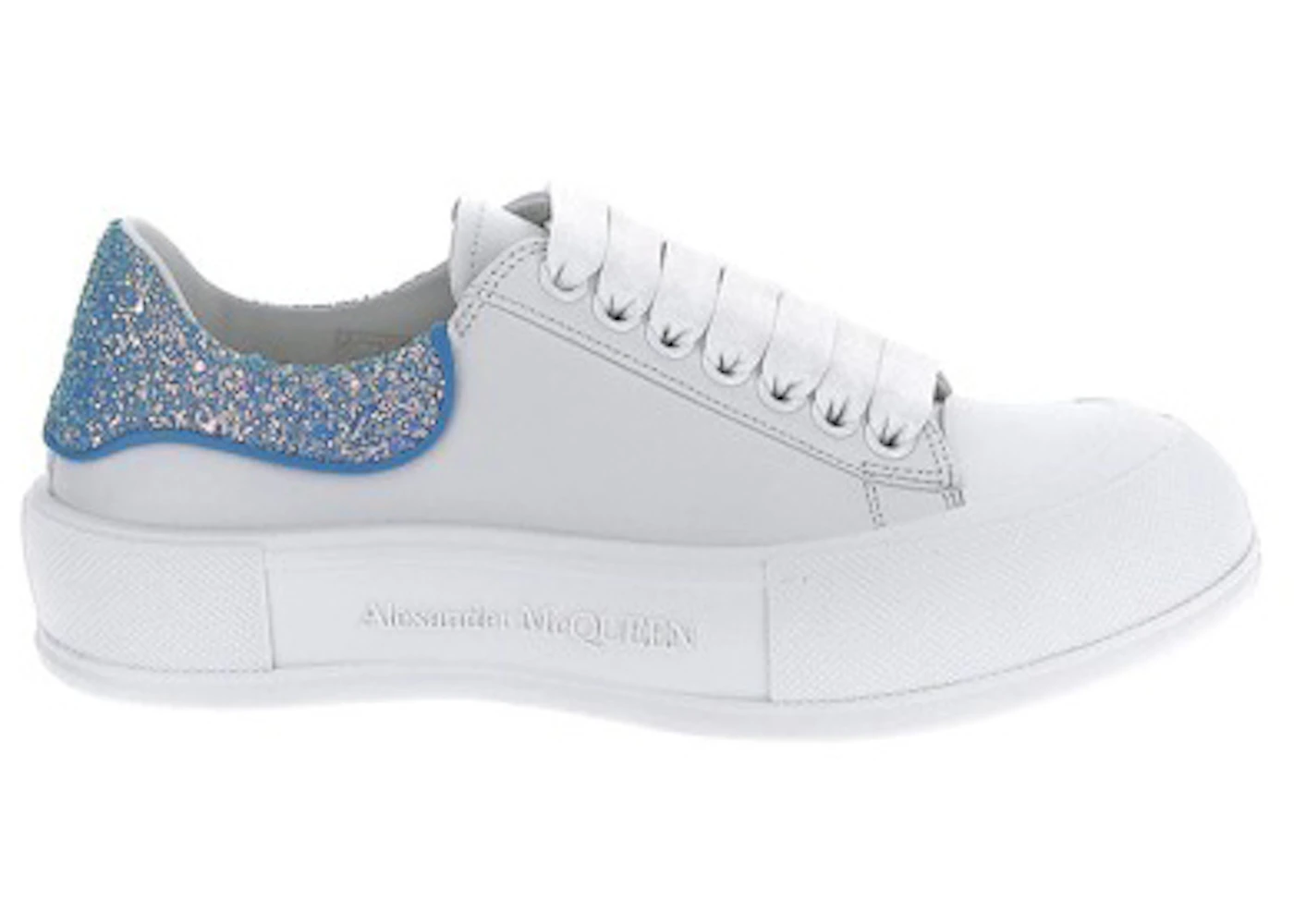 Alexander McQueen Deck Plimsol White Blue Glitter 