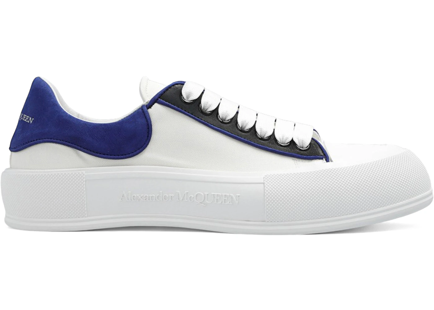 Alexander McQueen Deck Plimsoll White Ocean Blue Black