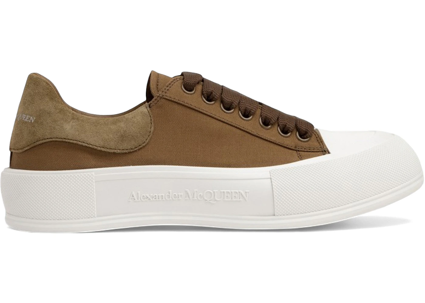 Alexander McQueen Deck Skate Plimsoll Lace-Up Khaki