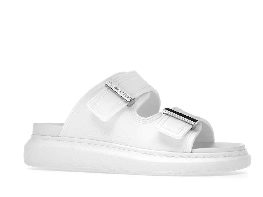 Vue 3 de Alexander McQueen Hybrid Buckled Rubber Sandals White 