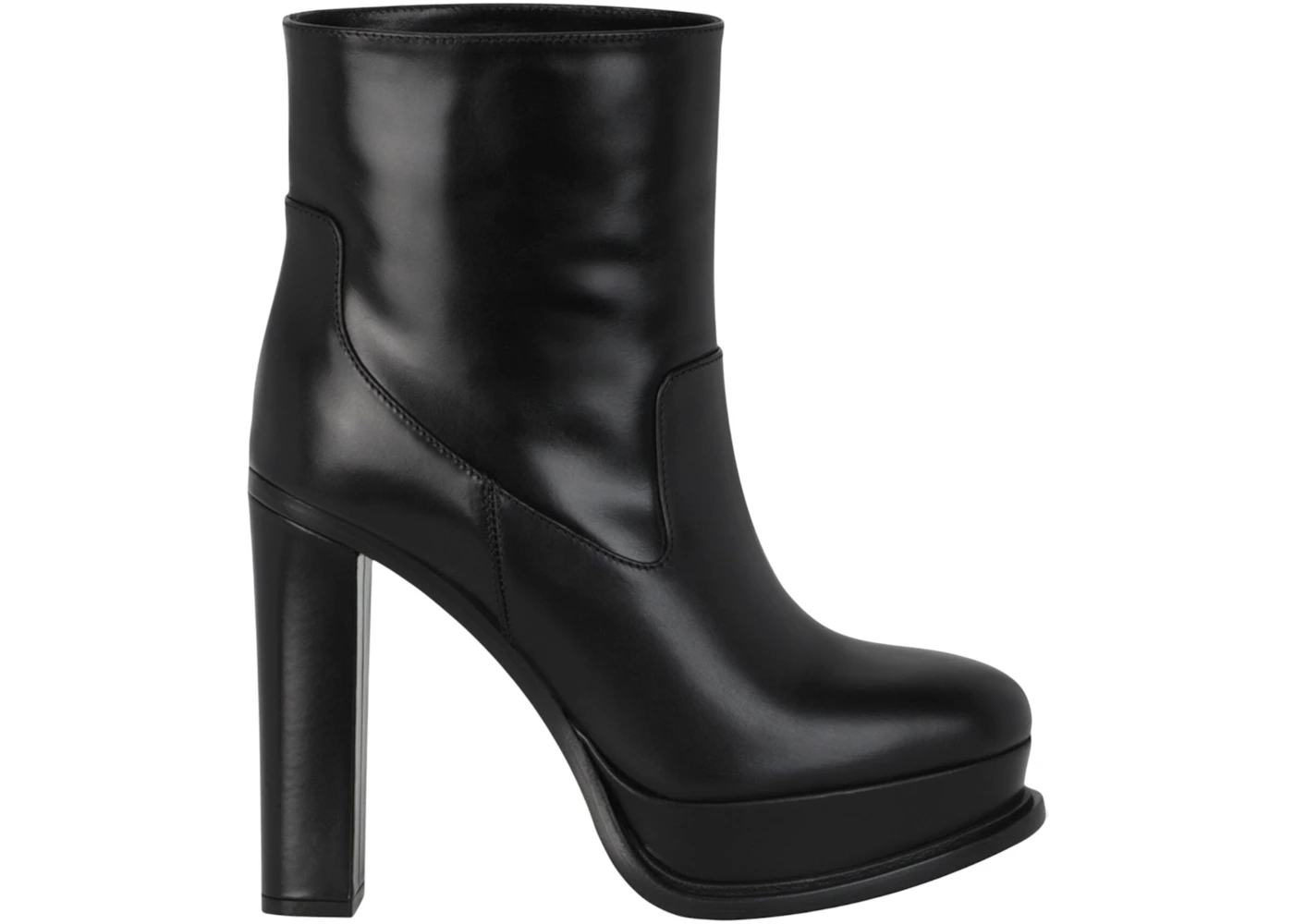 Alexander McQueen Leather Ankle Boots Black 