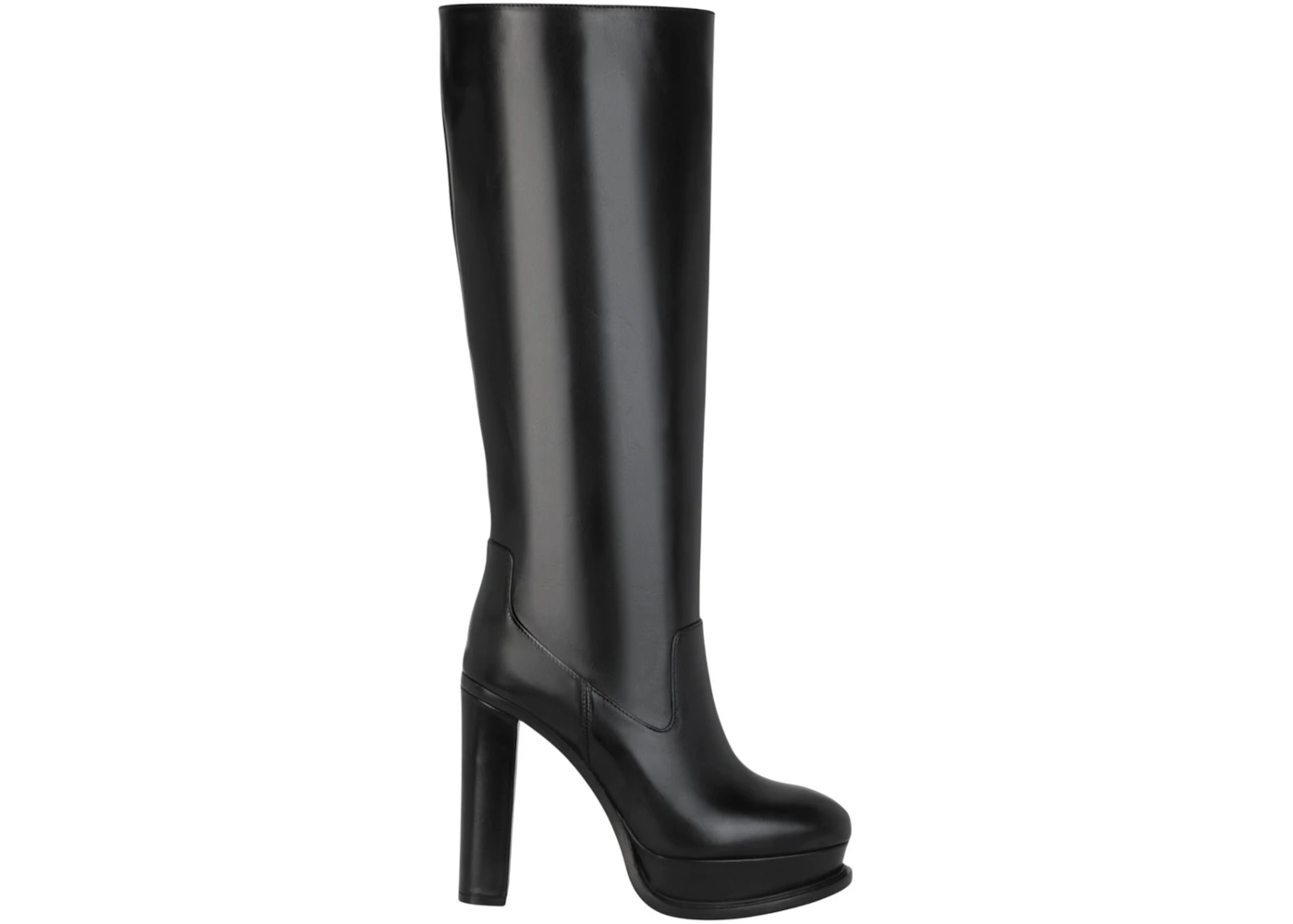 Alexander McQueen Leather Knee-High Boots Black 