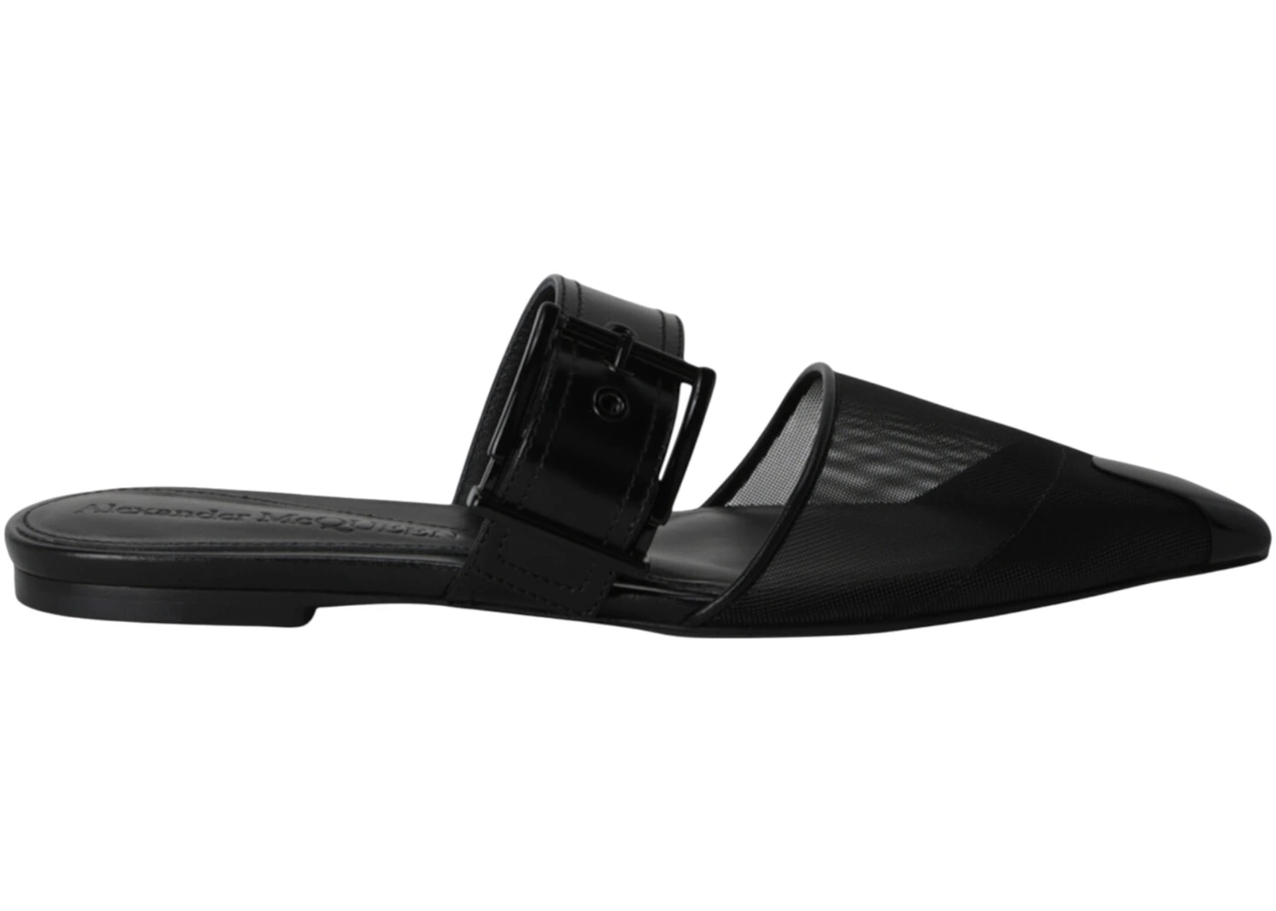 Alexander McQueen Mesh Punk Mules Black Black 