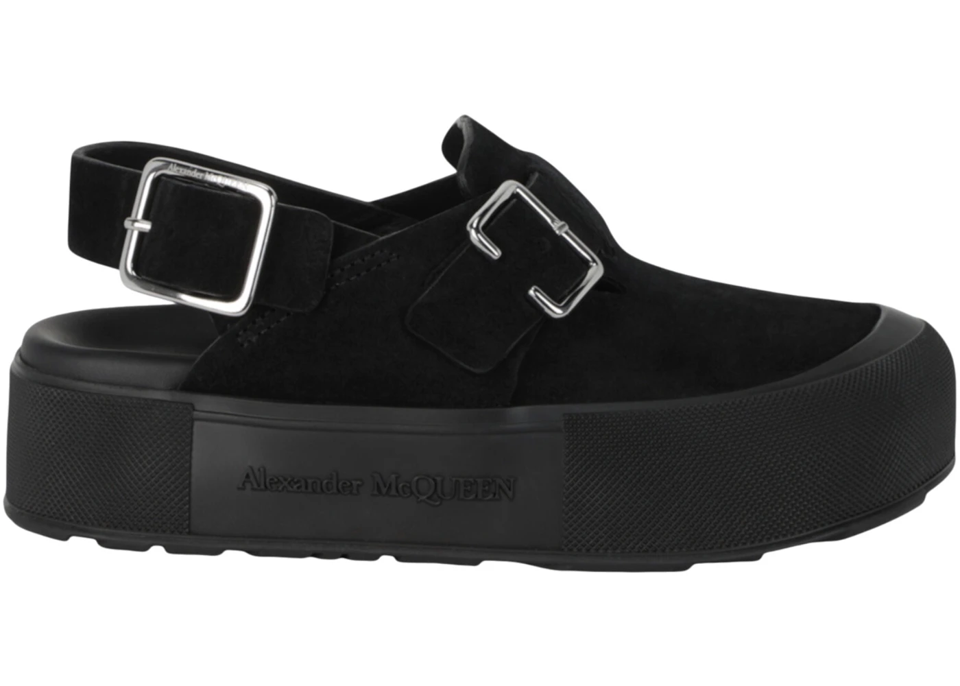 Alexander McQueen New Micmac Clogs Black Silver