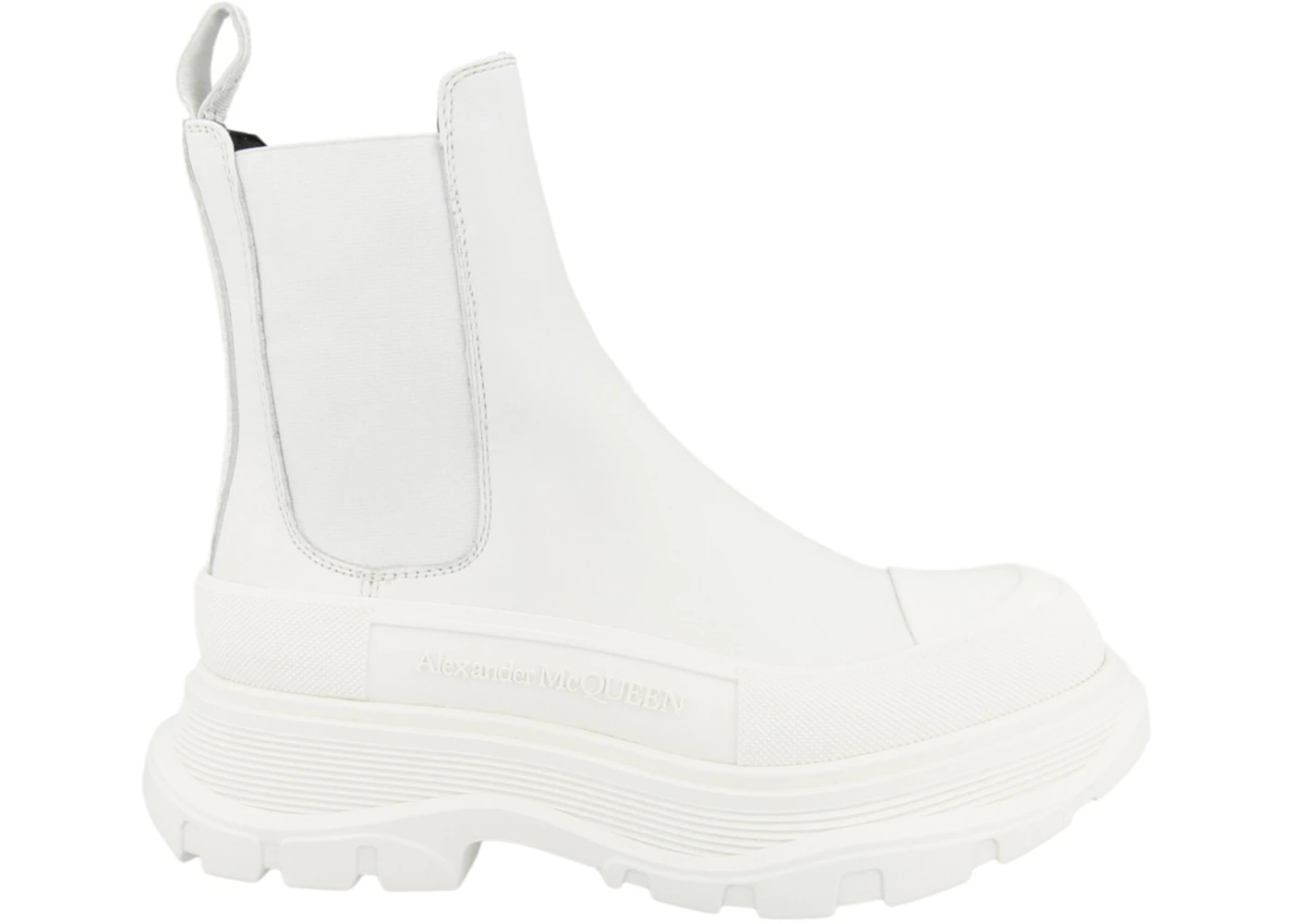 Alexander McQueen Tread Slick Ankle Boots White 