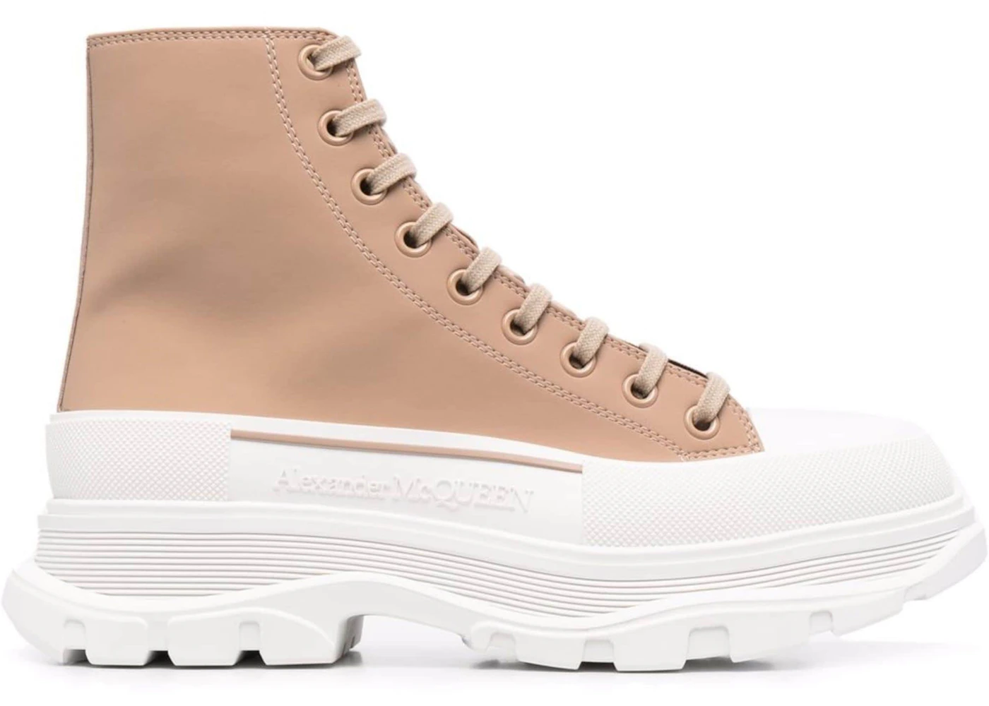 Alexander McQueen Tread Slick Boot Beige White 