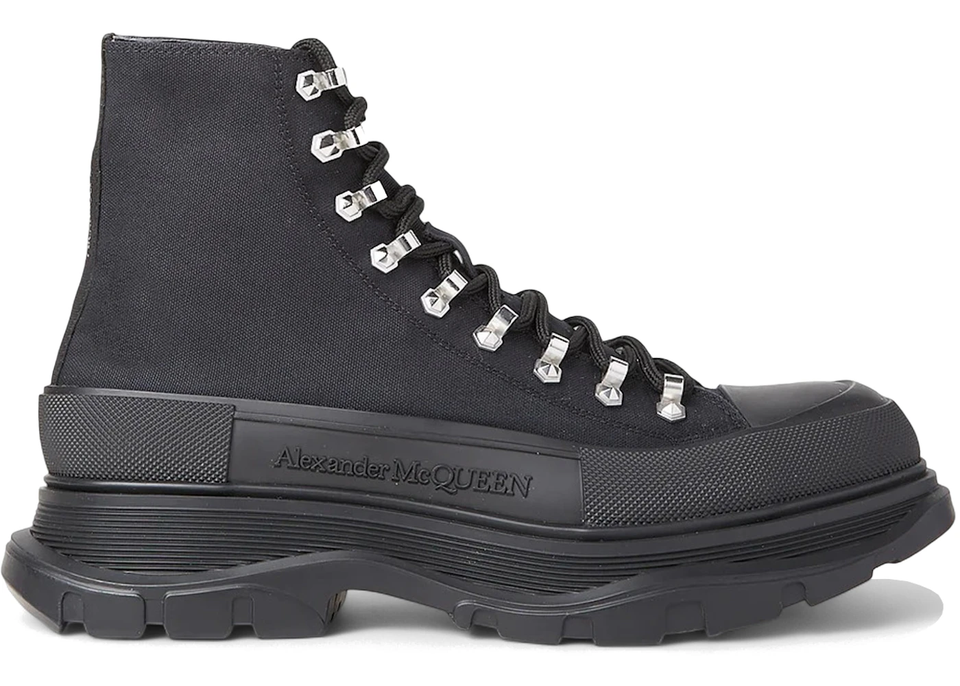 Alexander McQueen Tread Slick Boot Black Silver
