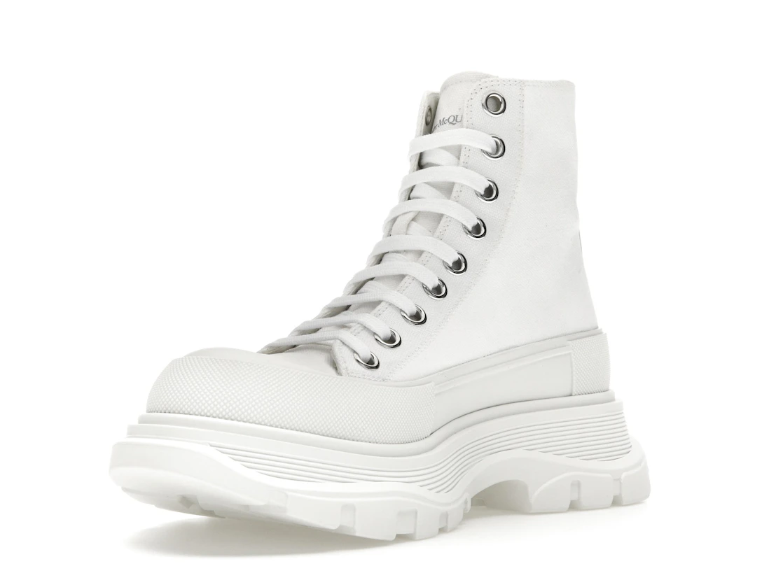 Vue 14 de Alexander McQueen Tread Slick Boot Canvas White White 