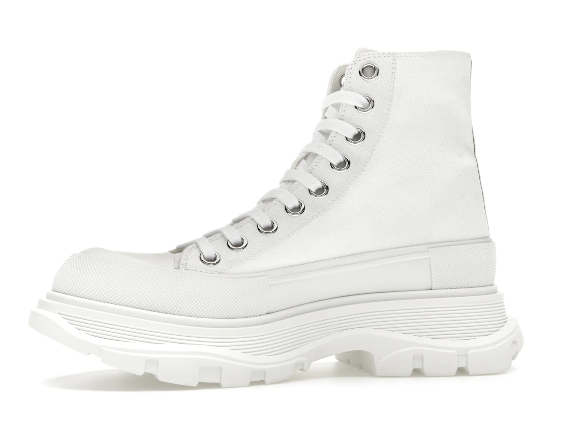 Vue 17 de Alexander McQueen Tread Slick Boot Canvas White White 