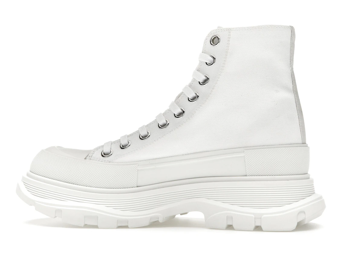Vue 20 de Alexander McQueen Tread Slick Boot Canvas White White 