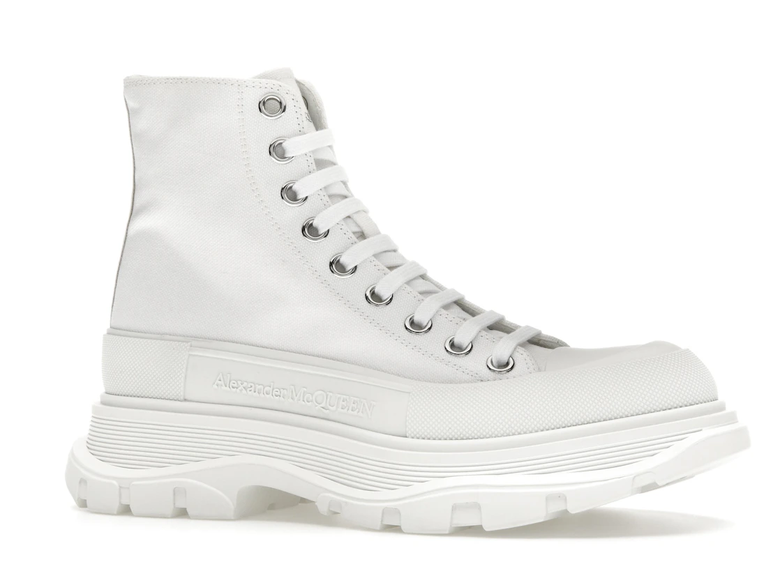 Vue 3 de Alexander McQueen Tread Slick Boot Canvas White White 