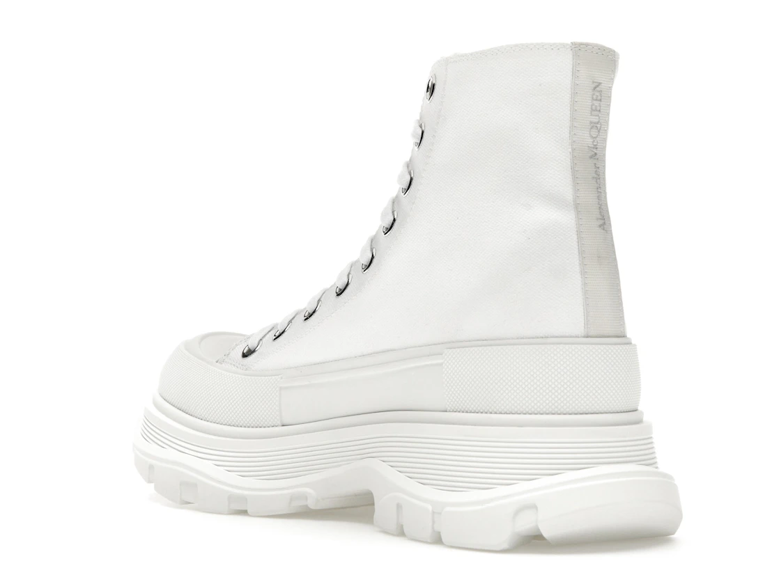 Vue 24 de Alexander McQueen Tread Slick Boot Canvas White White 