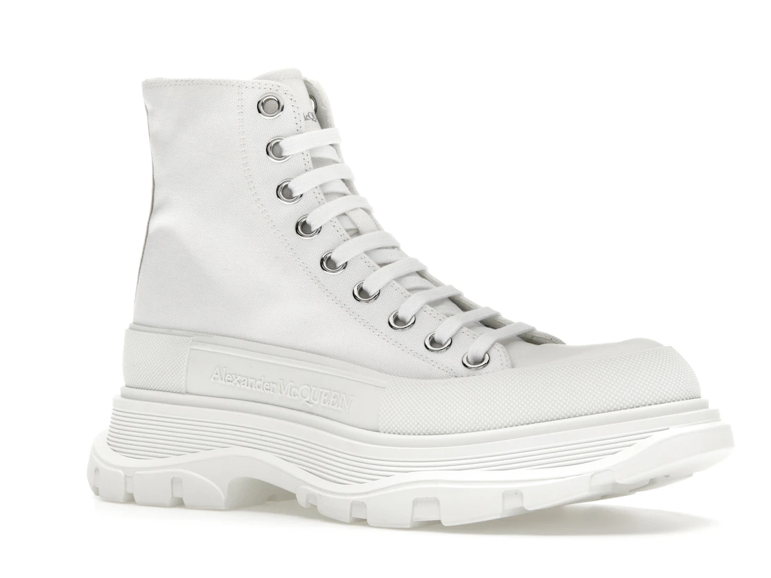 Vue 4 de Alexander McQueen Tread Slick Boot Canvas White White 