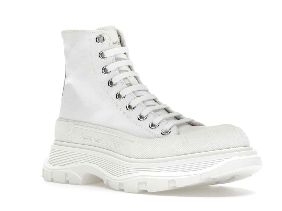 Vue 5 de Alexander McQueen Tread Slick Boot Canvas White White 