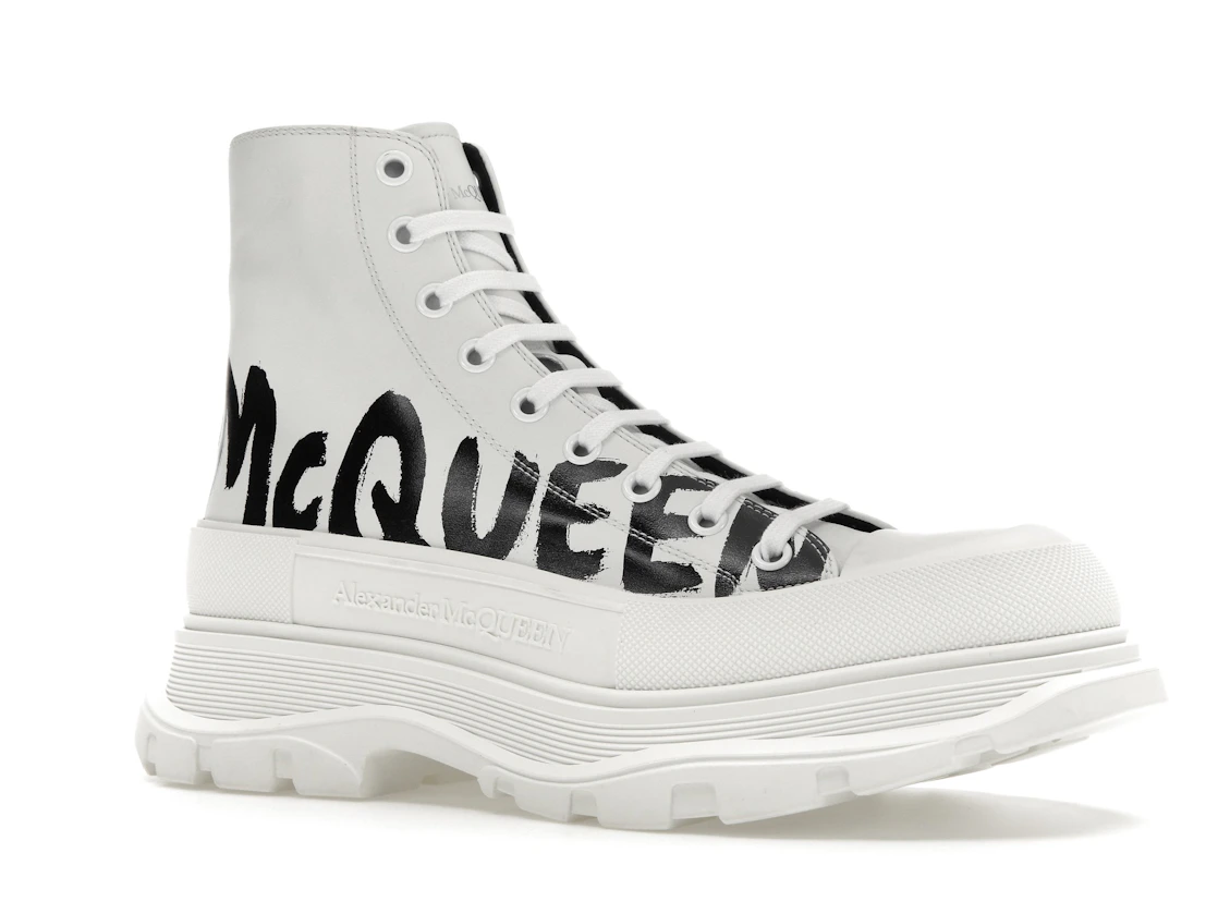 Vue 4 de Alexander McQueen Tread Slick Boot Graffiti Optic White