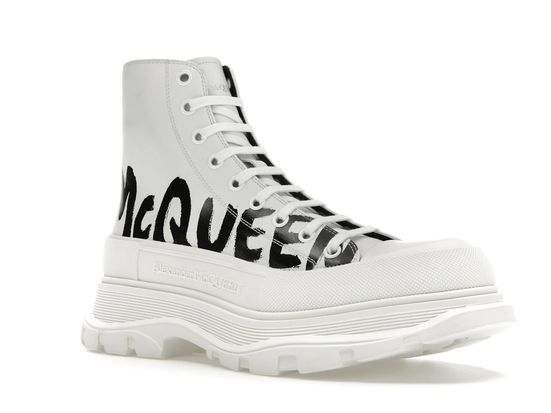 Vue 5 de Alexander McQueen Tread Slick Boot Graffiti Optic White