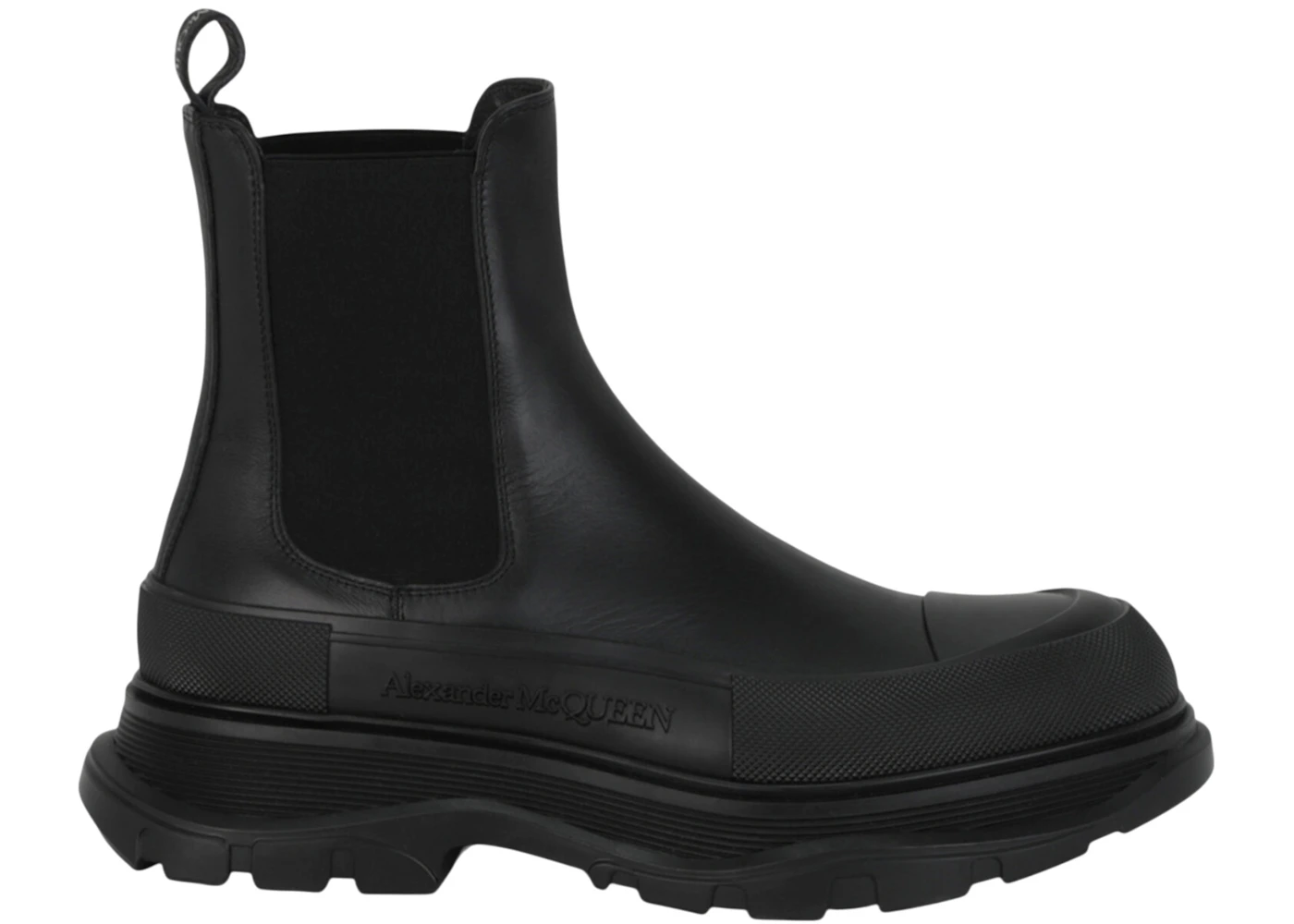 Alexander McQueen Tread Slick Chelsea Boots Black Silver