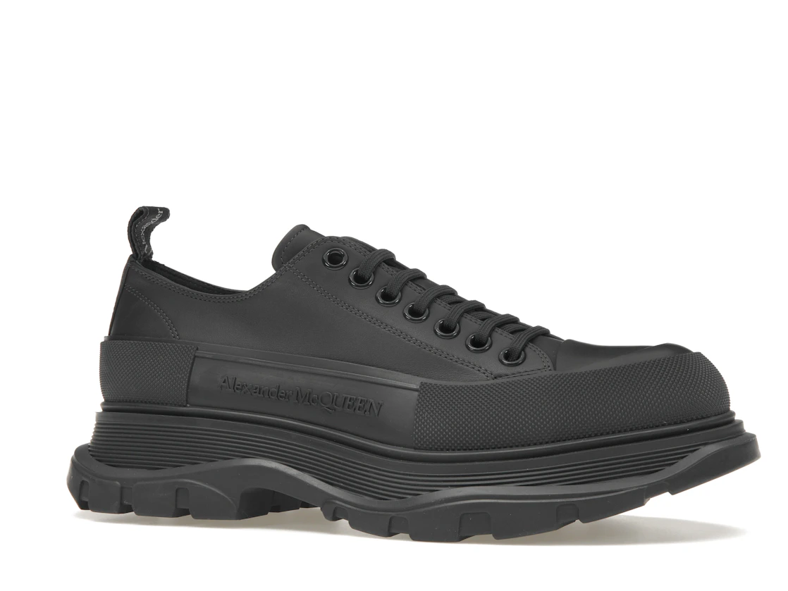 Vue 3 de Alexander McQueen Tread Slick Low Lace Up Leather Grey