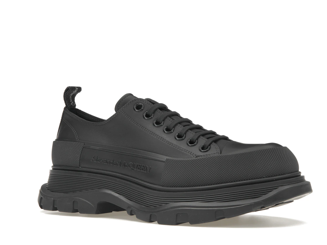 Vue 4 de Alexander McQueen Tread Slick Low Lace Up Leather Grey