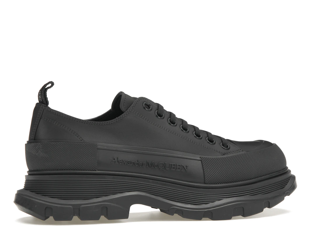 Vue 35 de Alexander McQueen Tread Slick Low Lace Up Leather Grey