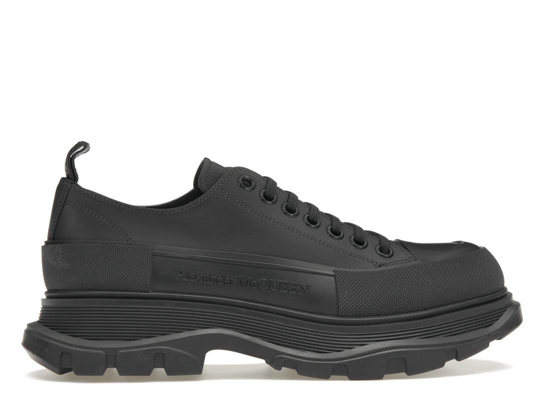 Vue 36 de Alexander McQueen Tread Slick Low Lace Up Leather Grey