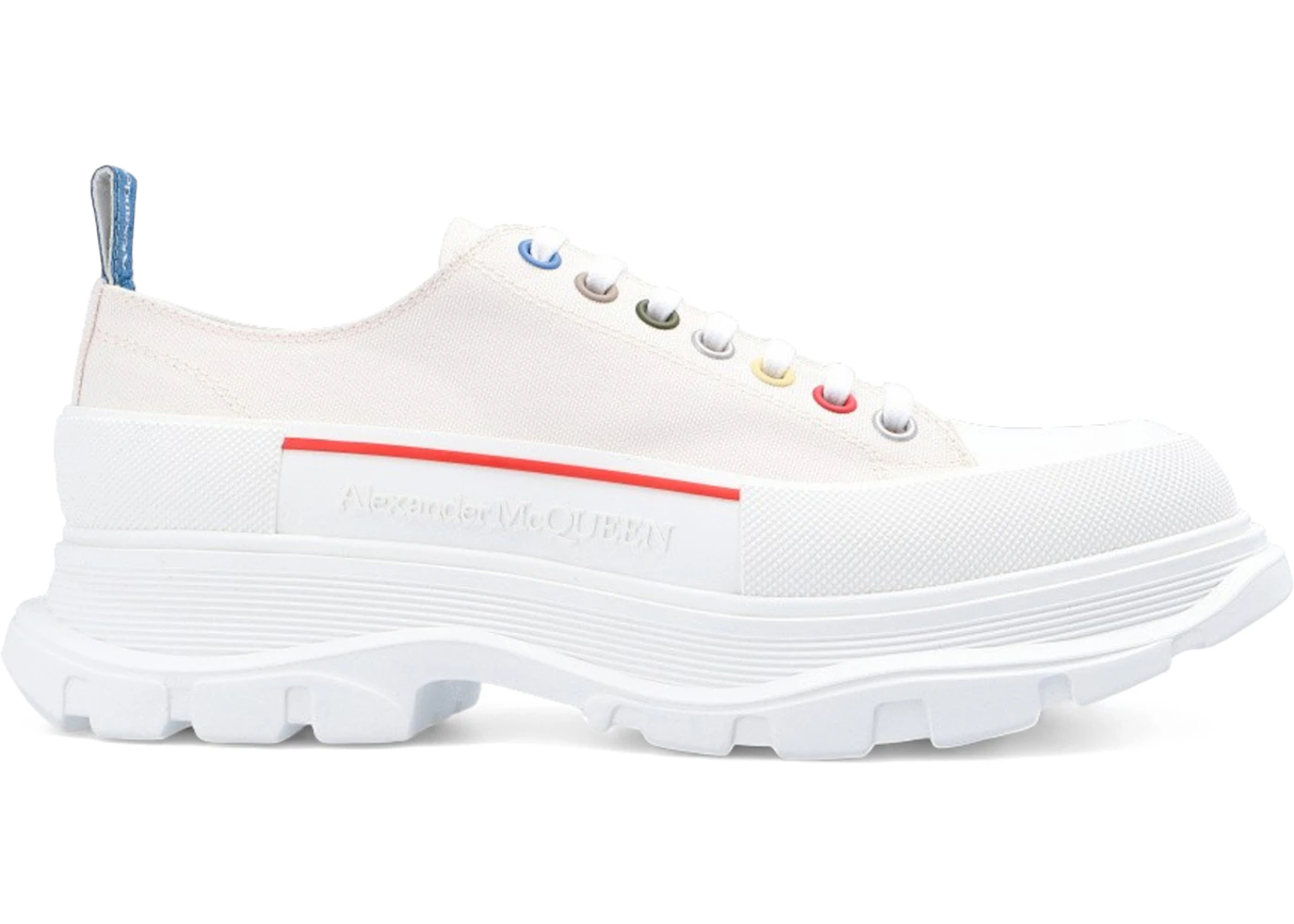 Alexander McQueen Tread Slick Low Lace Up White Multi