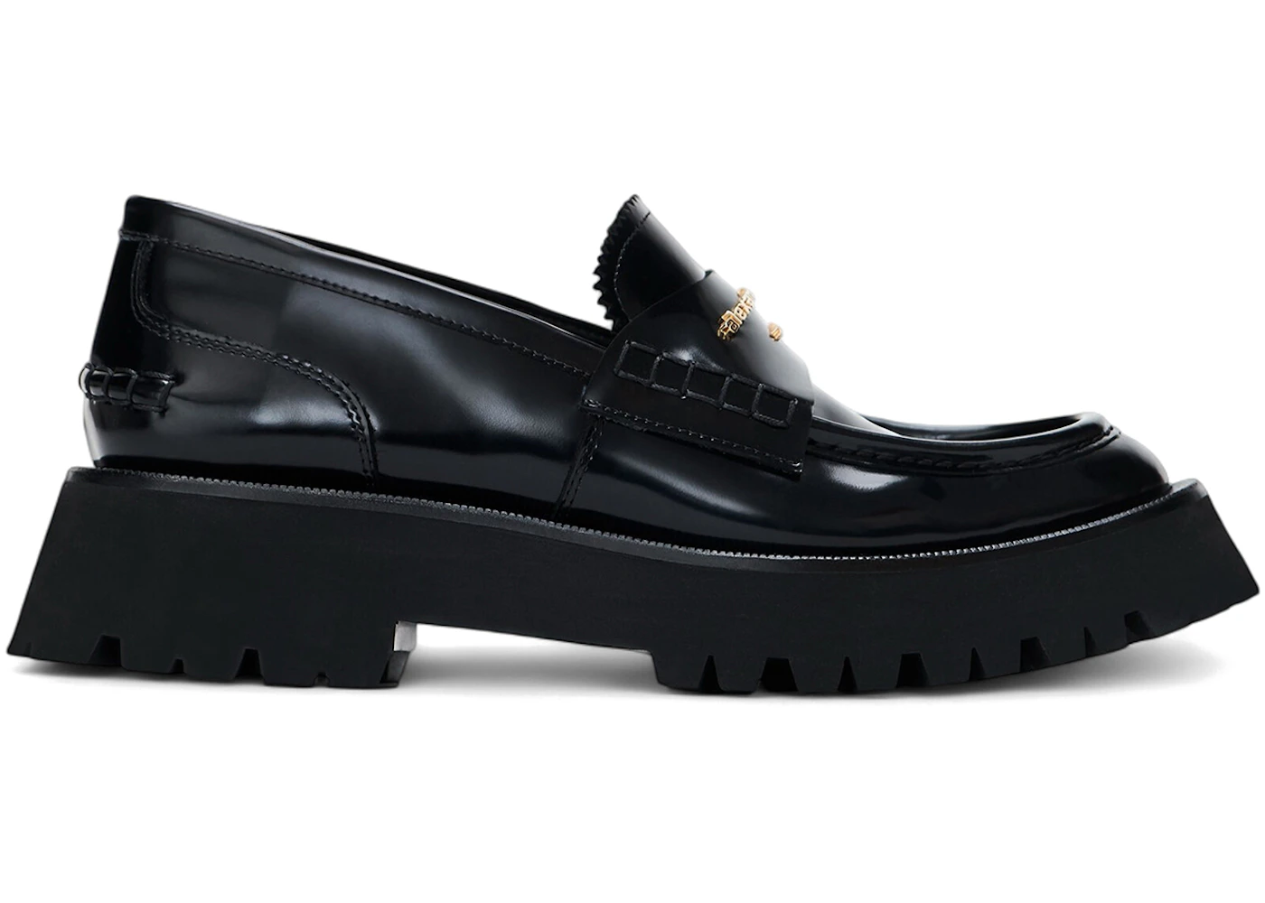 Alexander Wang Carter Mid-Heel Lug Loafers Black 