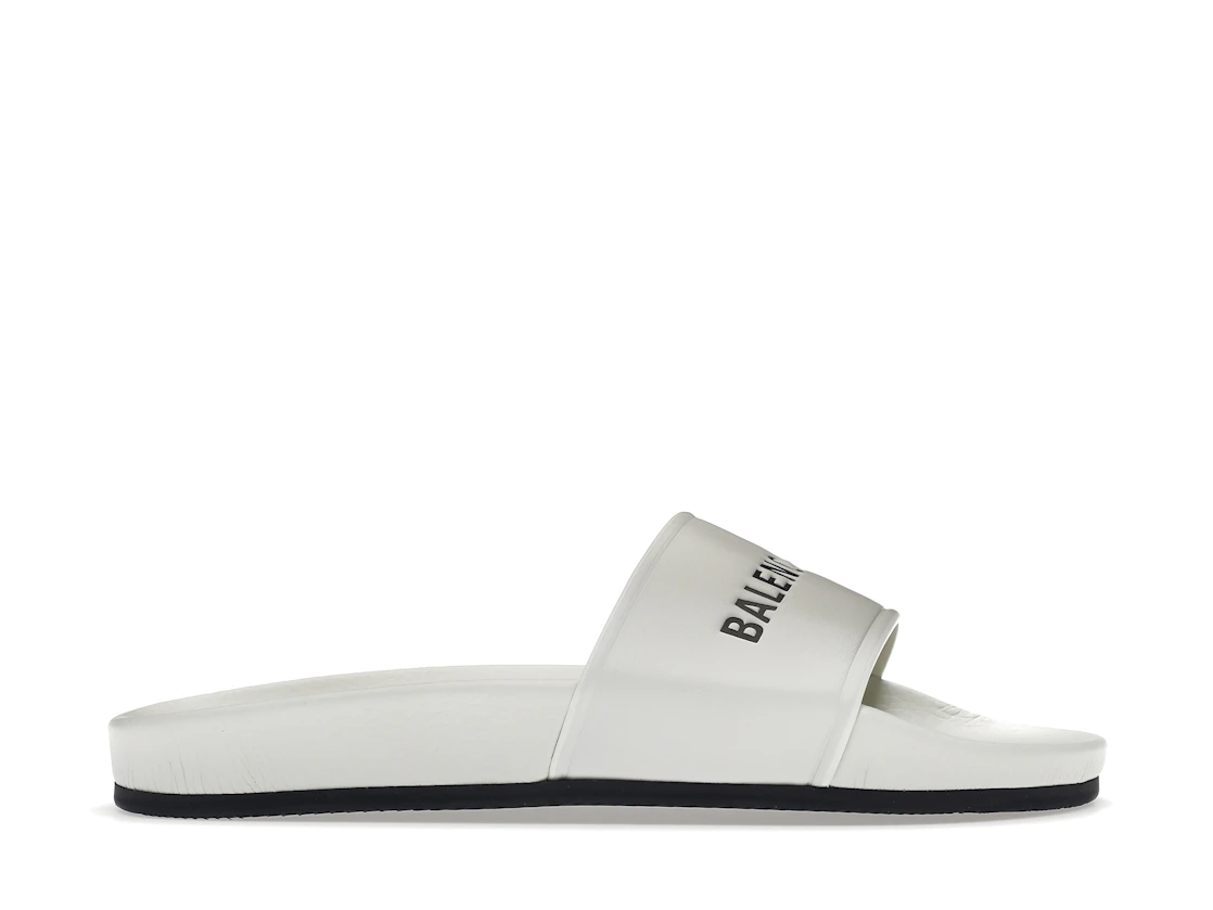 Vue 1 de Balenciaga Pool Slide White Black 
