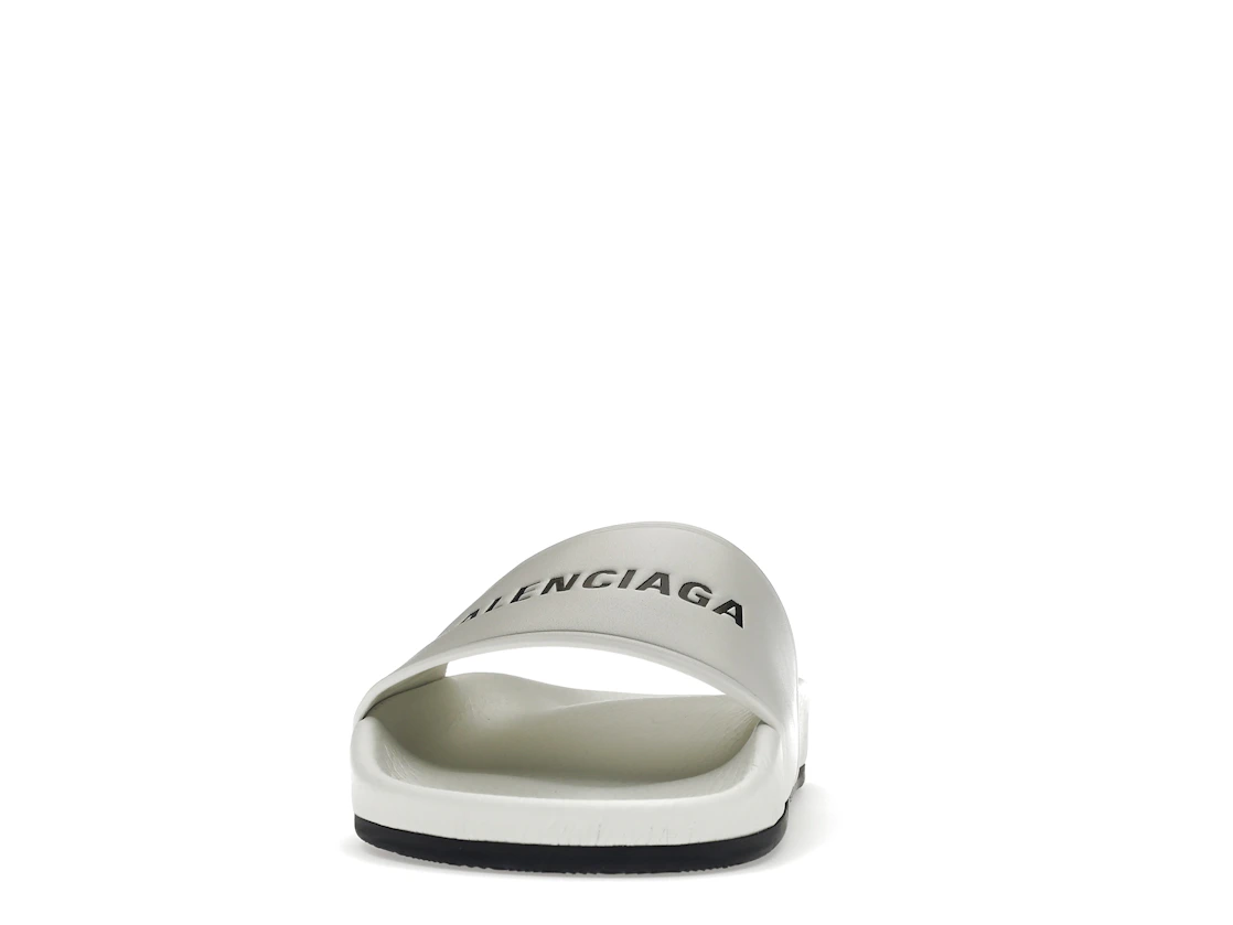 Vue 11 de Balenciaga Pool Slide White Black 