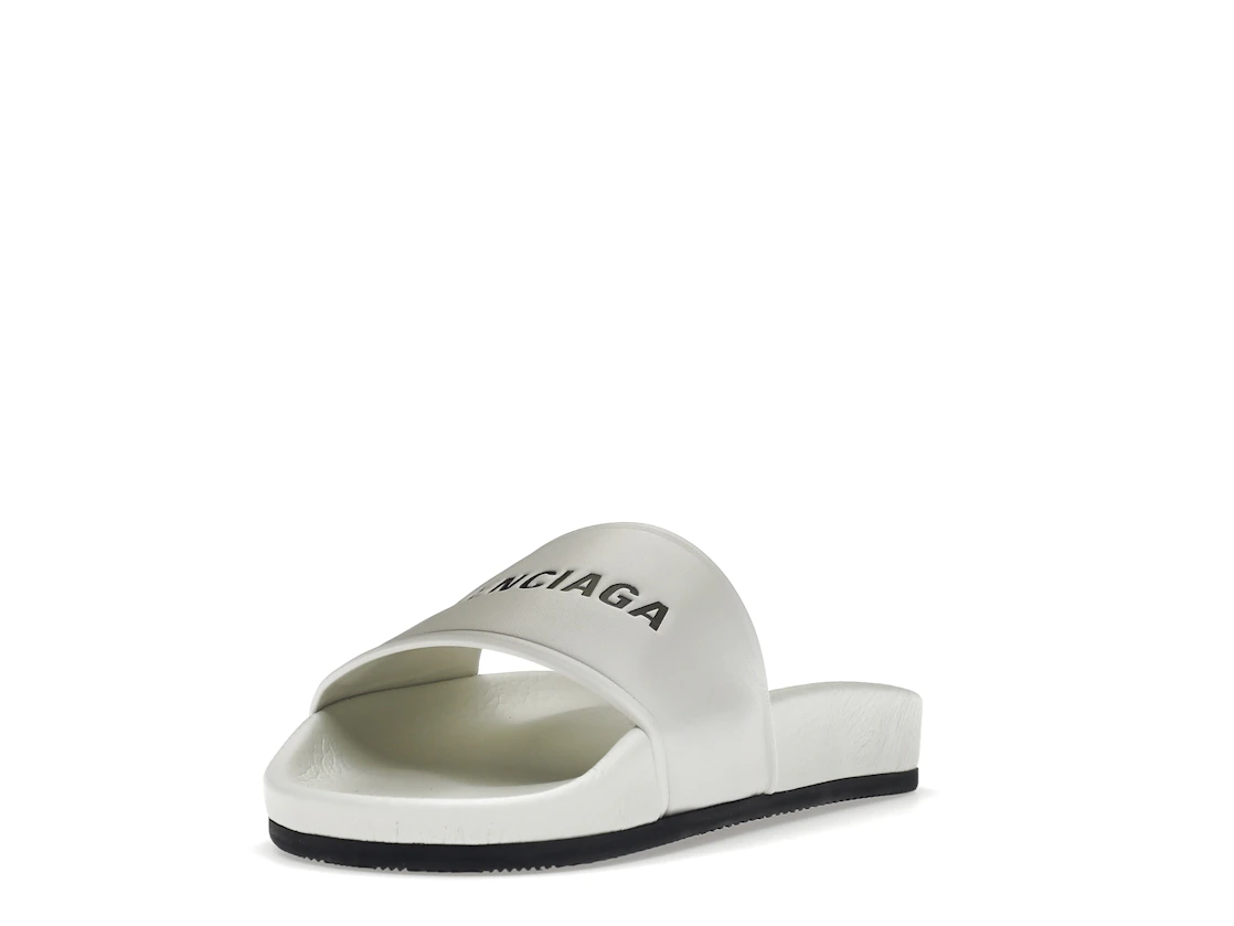 Vue 13 de Balenciaga Pool Slide White Black 