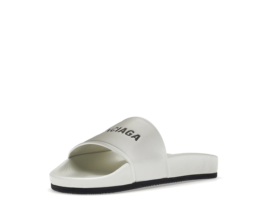 Vue 14 de Balenciaga Pool Slide White Black 