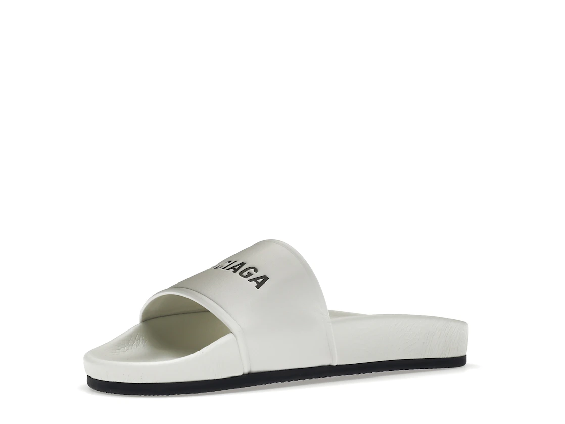 Vue 15 de Balenciaga Pool Slide White Black 