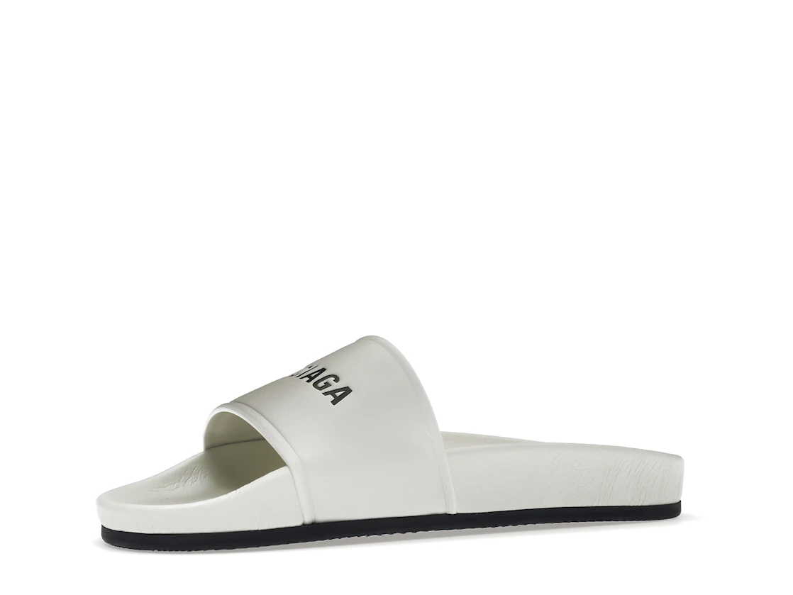 Vue 16 de Balenciaga Pool Slide White Black 