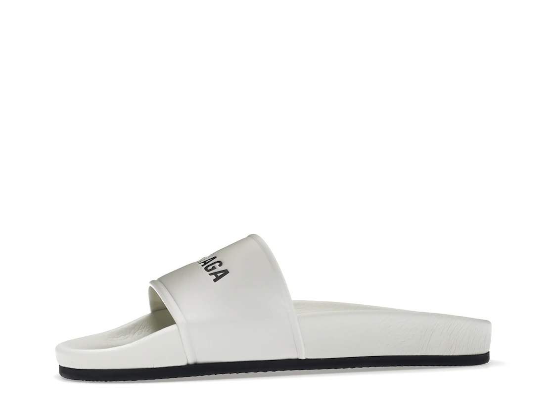 Vue 17 de Balenciaga Pool Slide White Black 