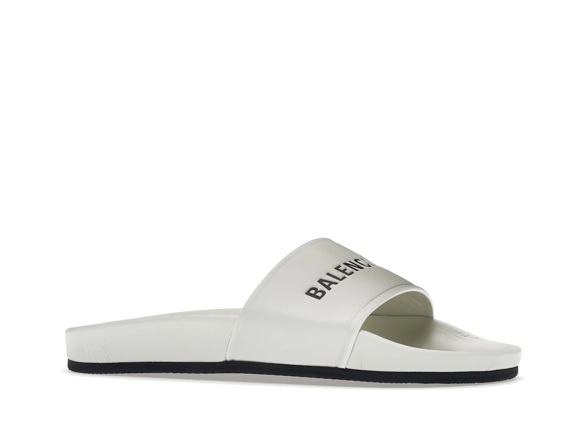 Vue 3 de Balenciaga Pool Slide White Black 