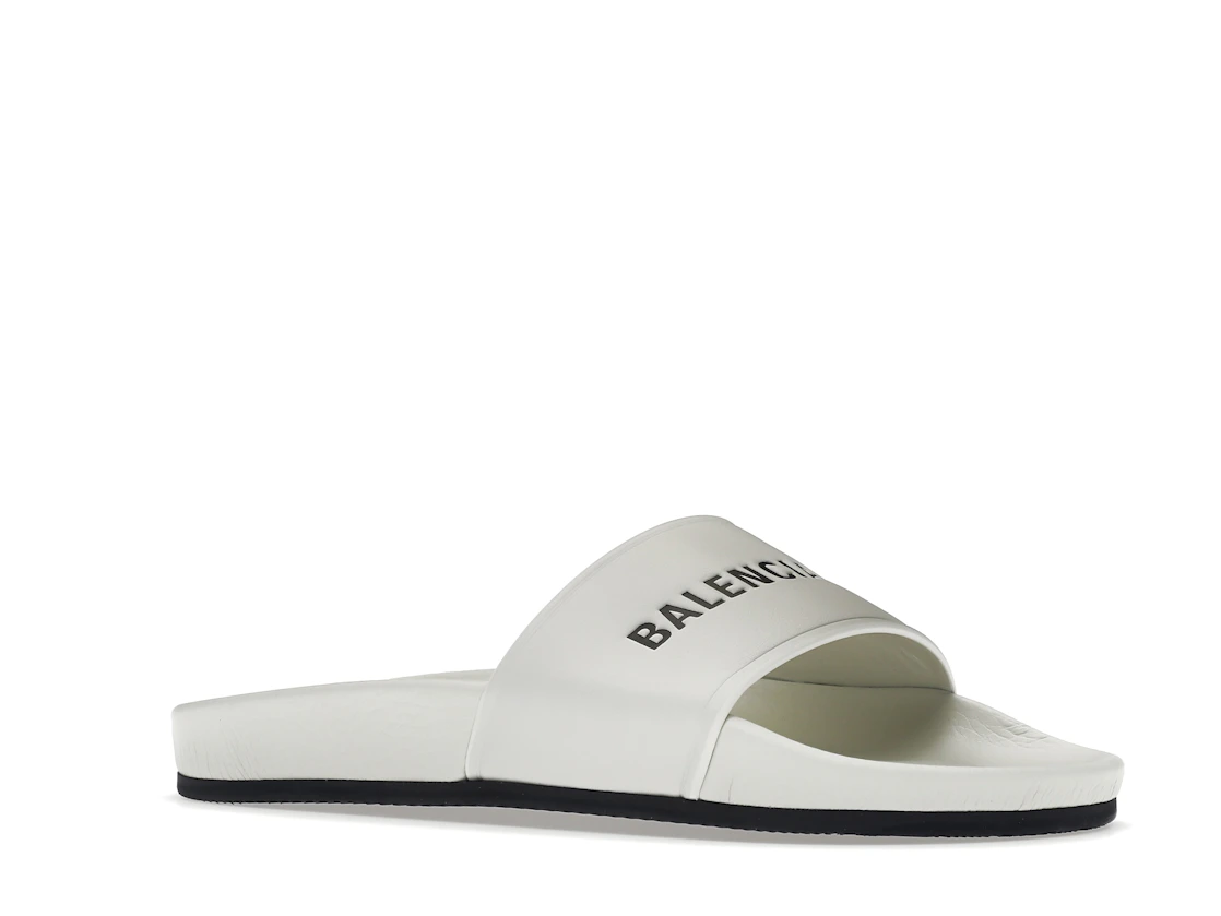 Vue 4 de Balenciaga Pool Slide White Black 