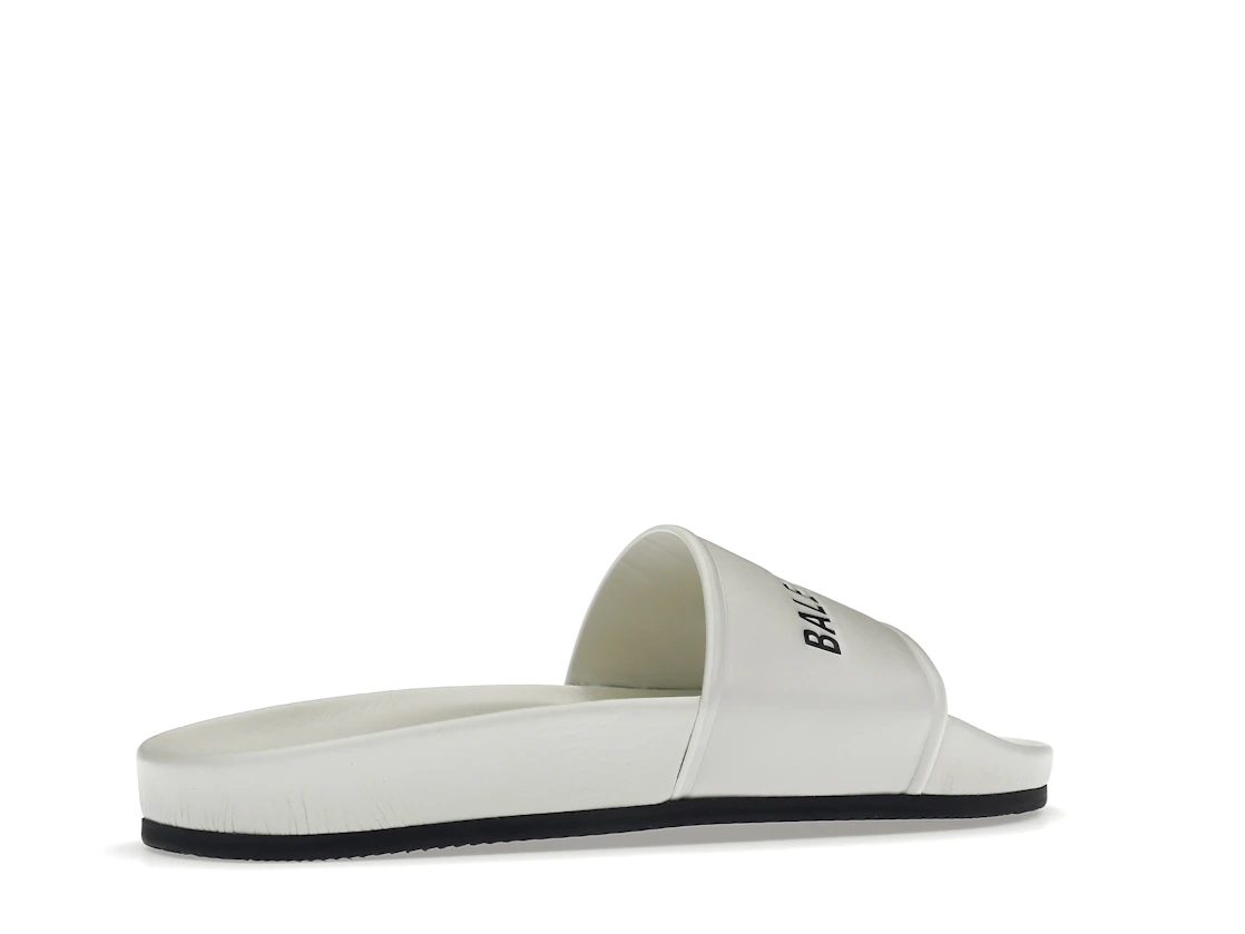 Vue 34 de Balenciaga Pool Slide White Black 