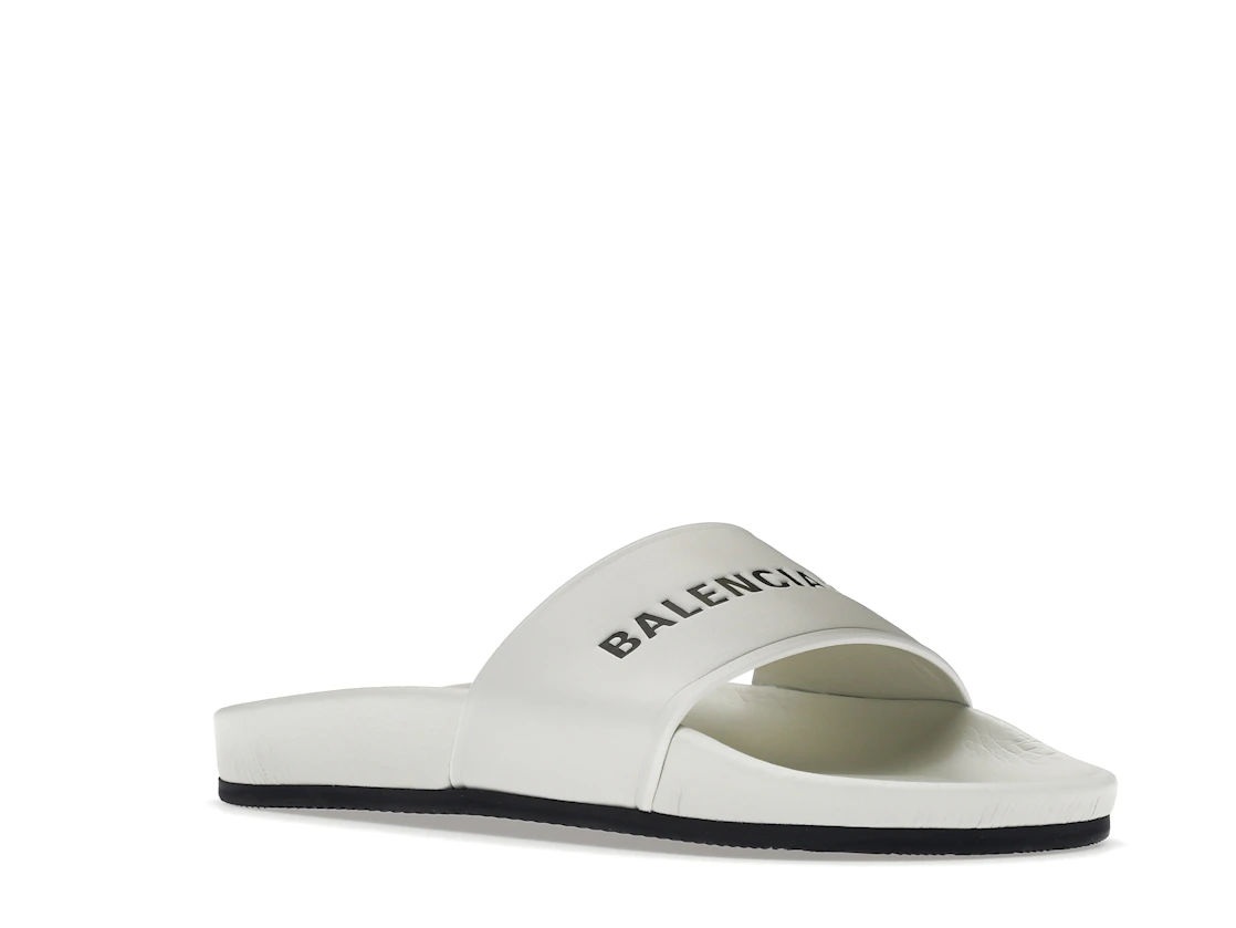Vue 5 de Balenciaga Pool Slide White Black 