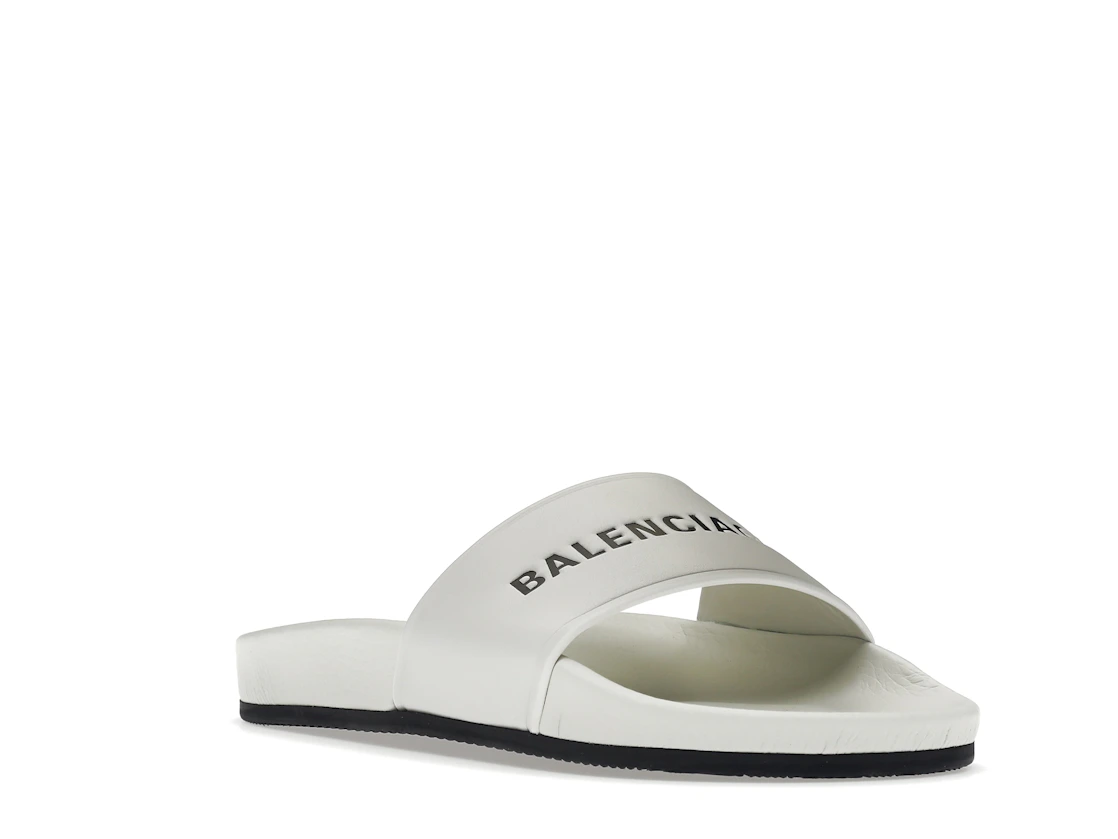 Vue 6 de Balenciaga Pool Slide White Black 