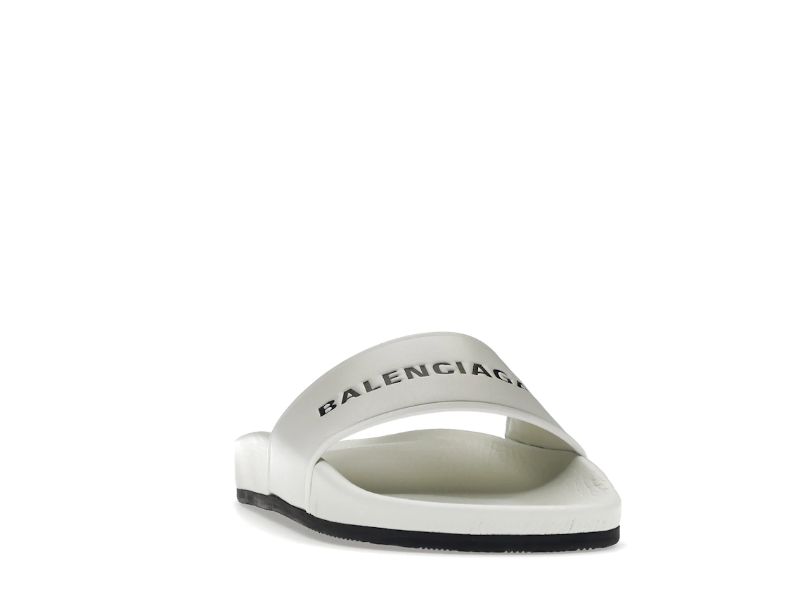 Vue 8 de Balenciaga Pool Slide White Black 