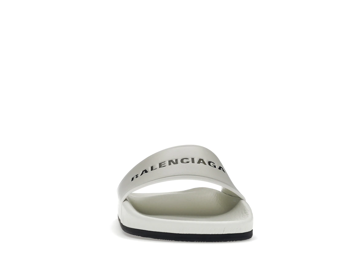 Vue 9 de Balenciaga Pool Slide White Black 