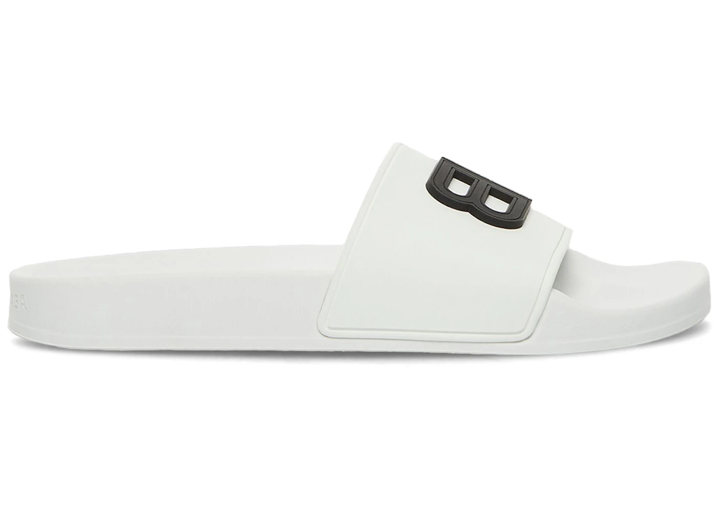 Balenciaga Pool Slides 3D BB Logo Black White