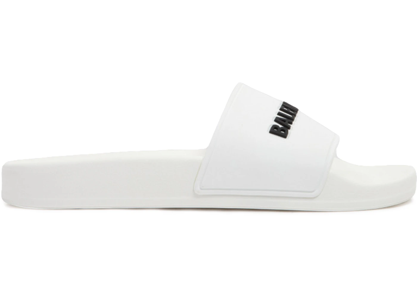Balenciaga Pool Slides White Black 3D Logo 