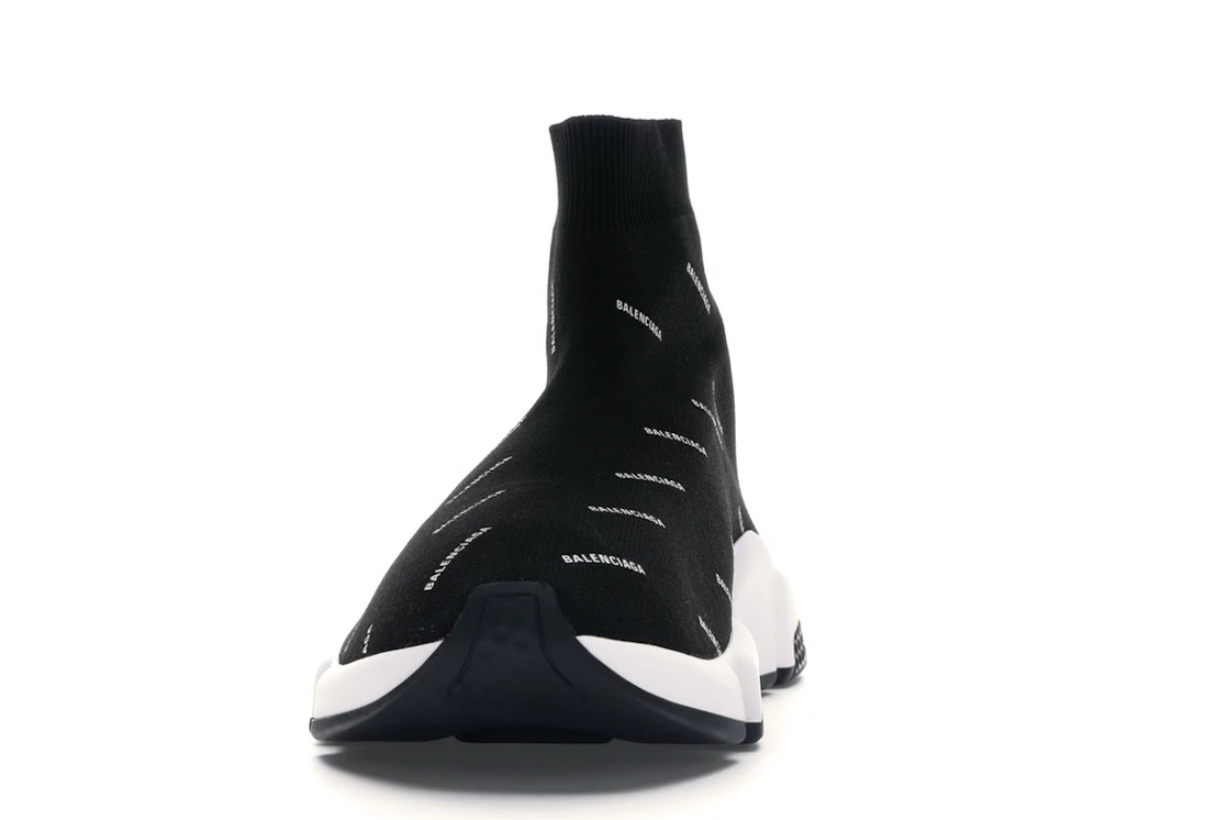 Vue 11 de Balenciaga Speed Trainer Logo Print Black White