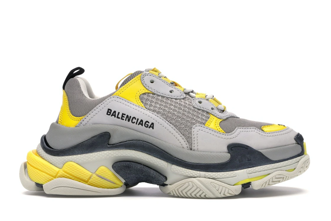 Vue 1 de Balenciaga Triple S Grey Yellow 
