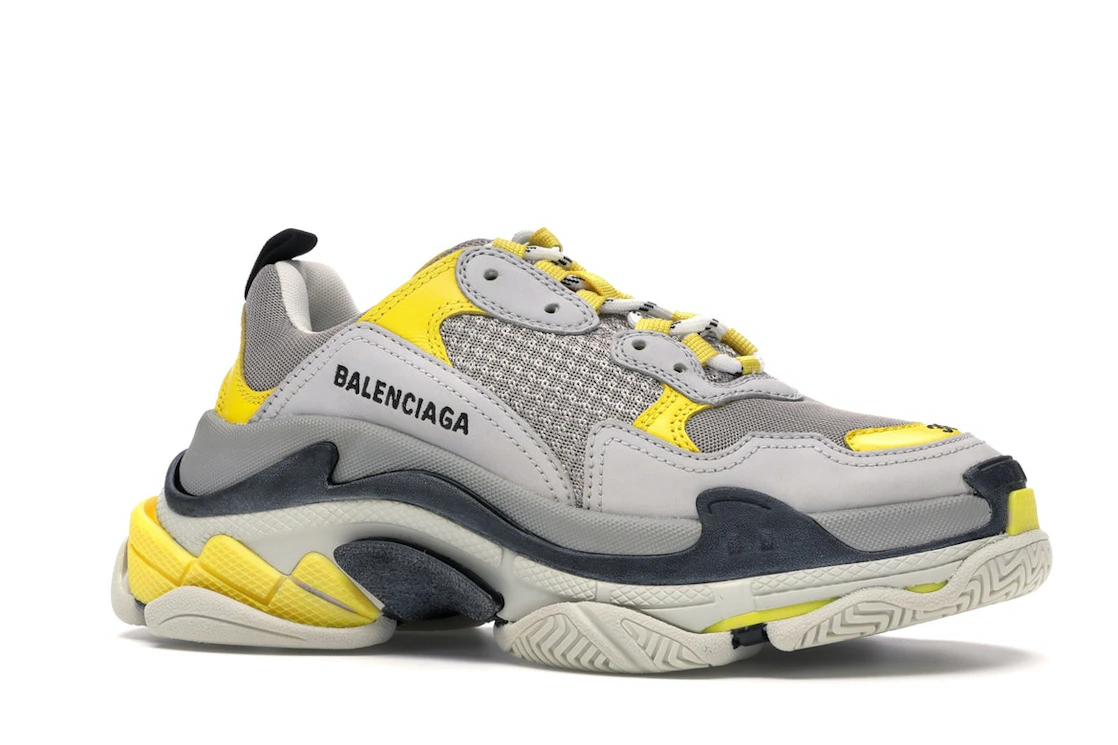 Vue 3 de Balenciaga Triple S Grey Yellow 