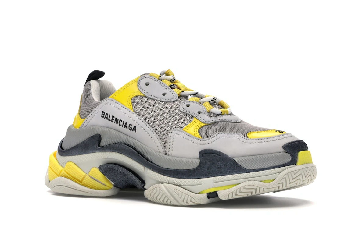 Vue 4 de Balenciaga Triple S Grey Yellow 