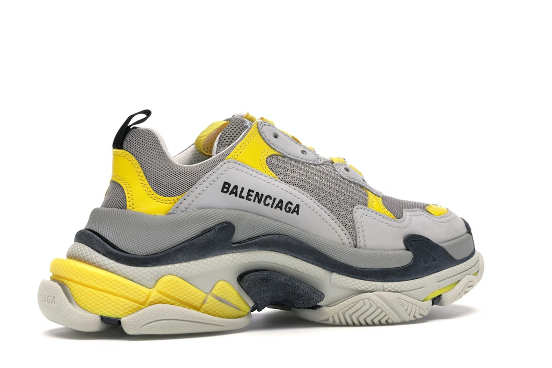 Vue 34 de Balenciaga Triple S Grey Yellow 